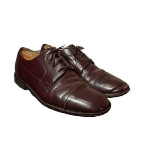Vintage Bostonian Mens Burgundy Leather Cap Toe Oxford Dress Shoes 10M